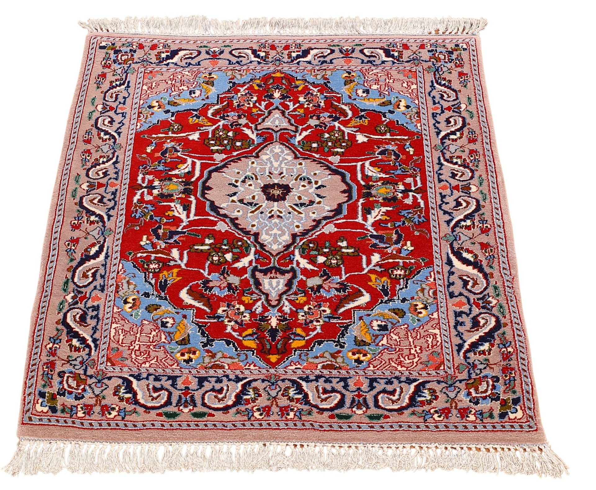 Perserteppich Isfahan 67 x 82 cm Schurwolle Seide handgeknüpft