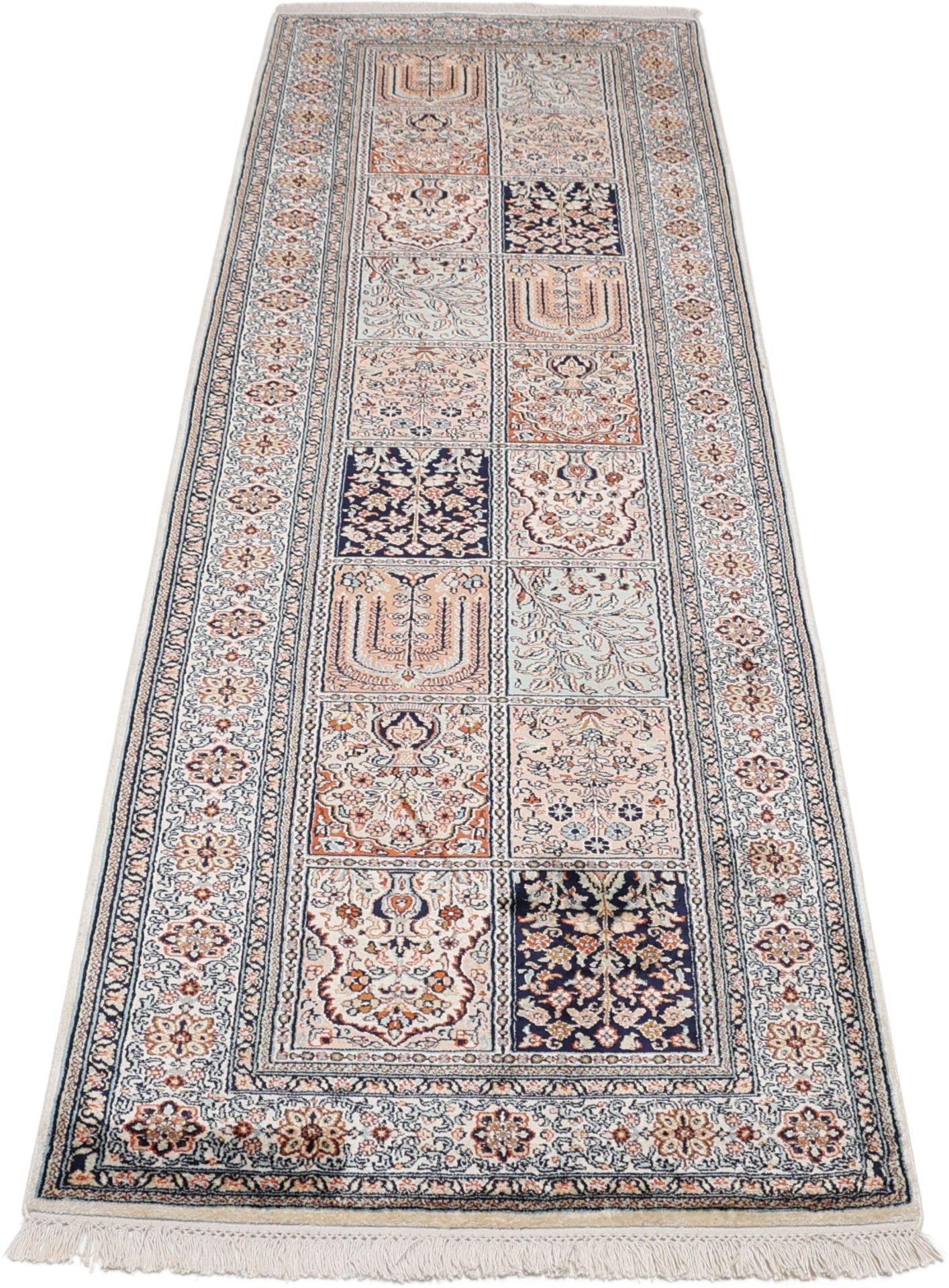 Orientteppich Kashmir 76 x 241 cm Seide handgeknüpft Indisch