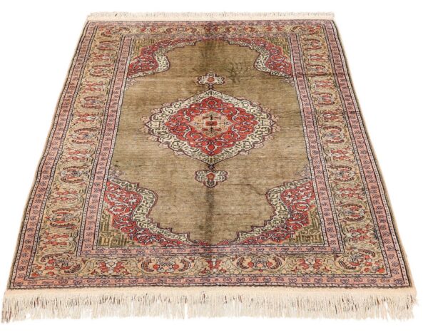 Orientteppich Kaiseri 117 x 178 cm Seide handgeknüpft antik