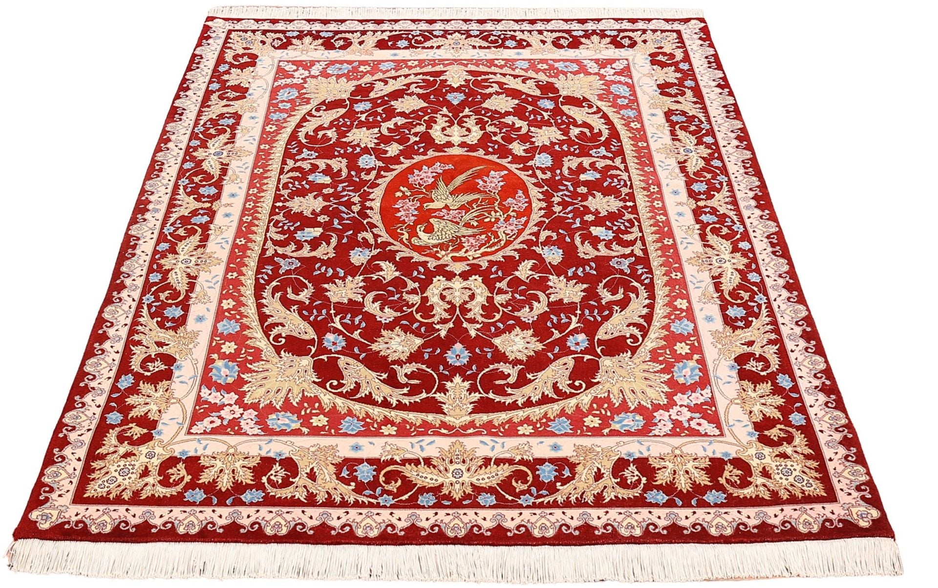 Perserteppich Täbriz 156 x 208 cm Schurwolle Seide handgeknüpft