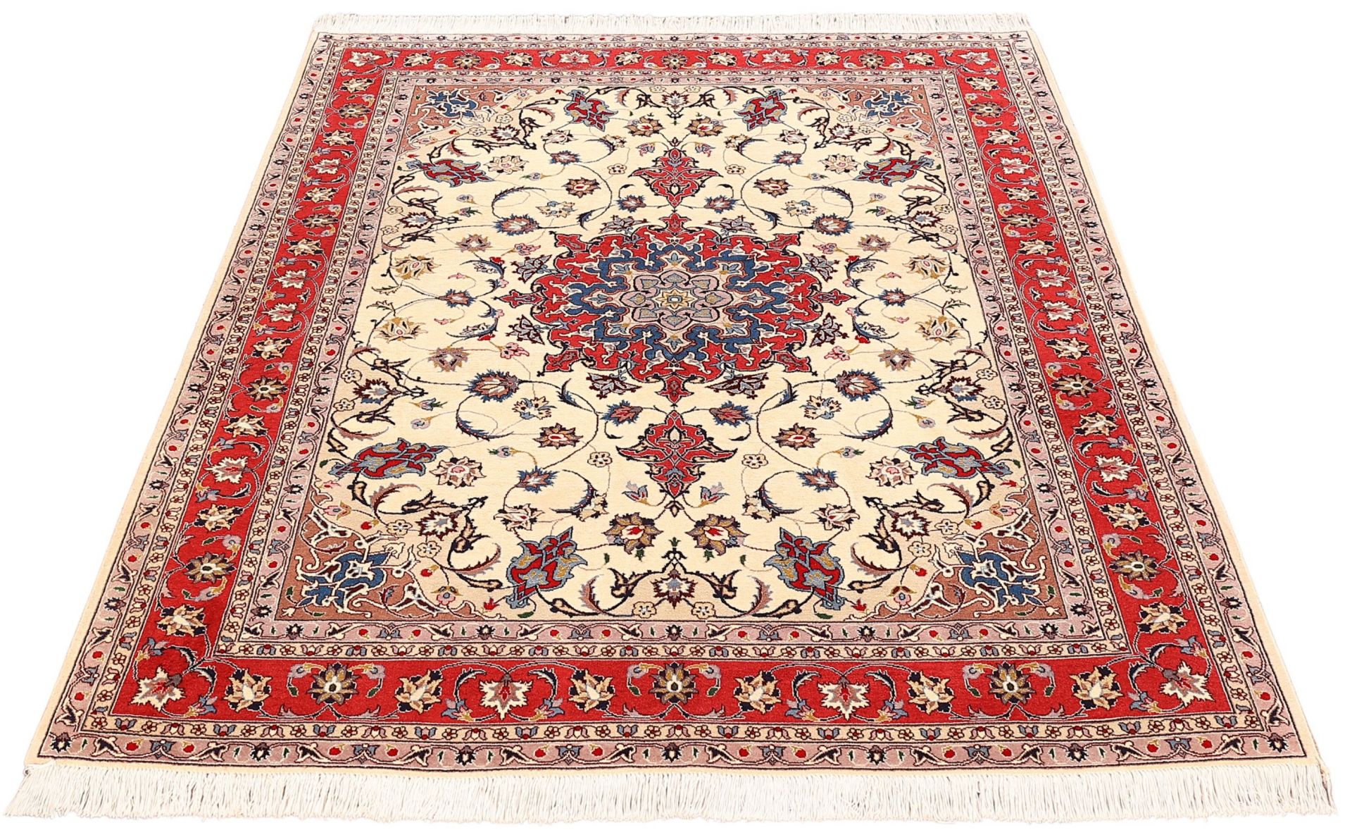 Perserteppich Täbriz 153 x 202 cm Schurwolle-Seide handgeknüpft