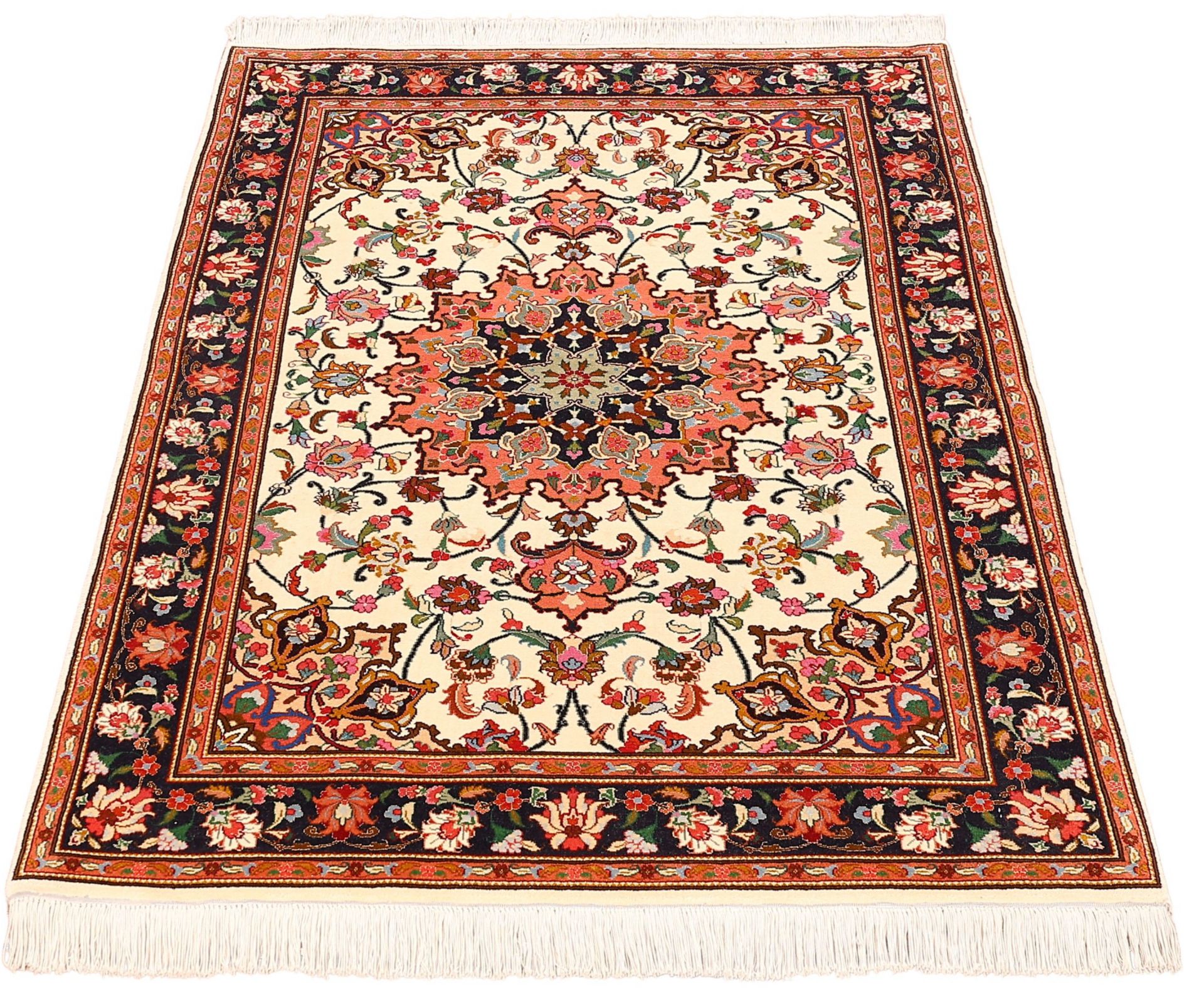 Perserteppich Täbriz 102 x 156 cm Schurwolle Seide handgeknüpft