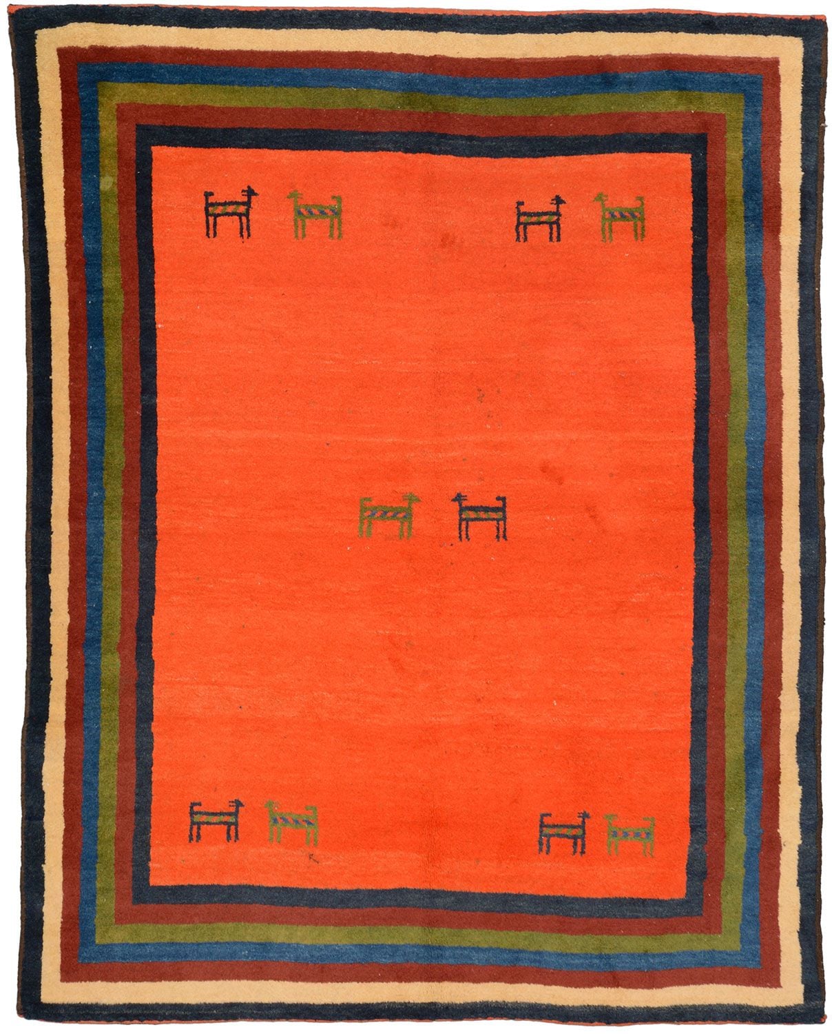 Orientteppich Gabbeh 154 x 191 cm Schurwolle Handgeknüpft