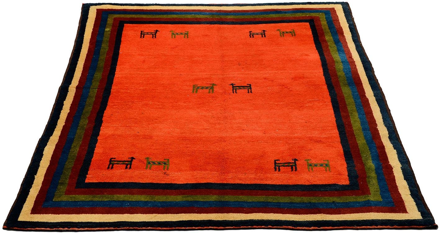 Orientteppich Gabbeh 154 x 191 cm Schurwolle Handgeknüpft