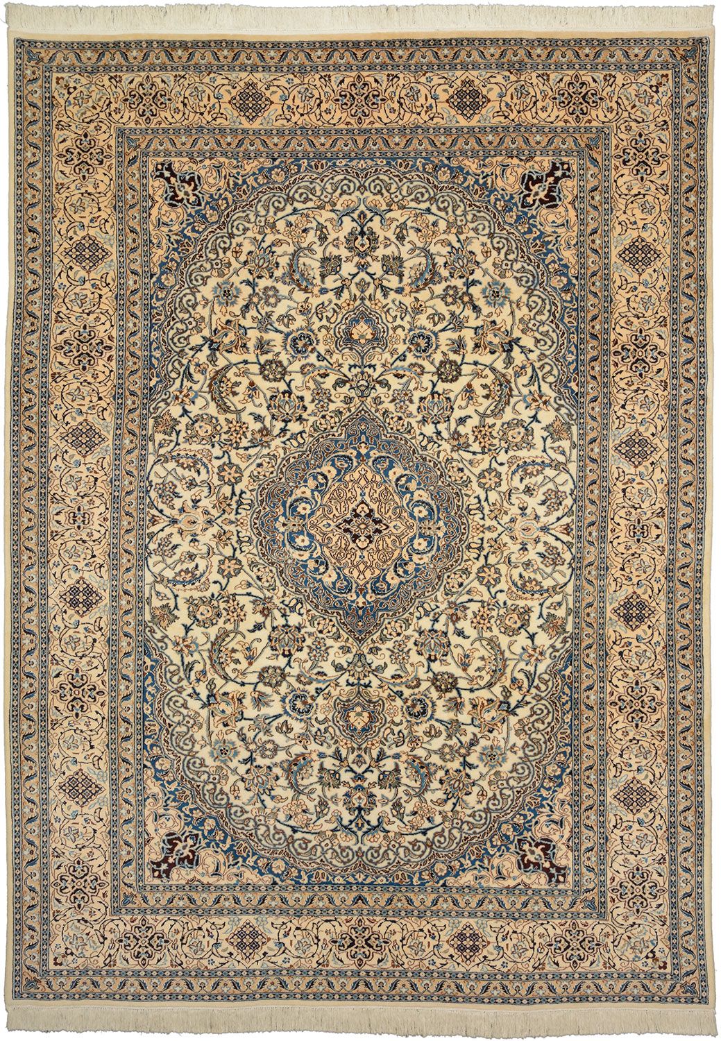 Perserteppich Nain 241 x 335 cm Schurwolle und Seide handgeknüpft