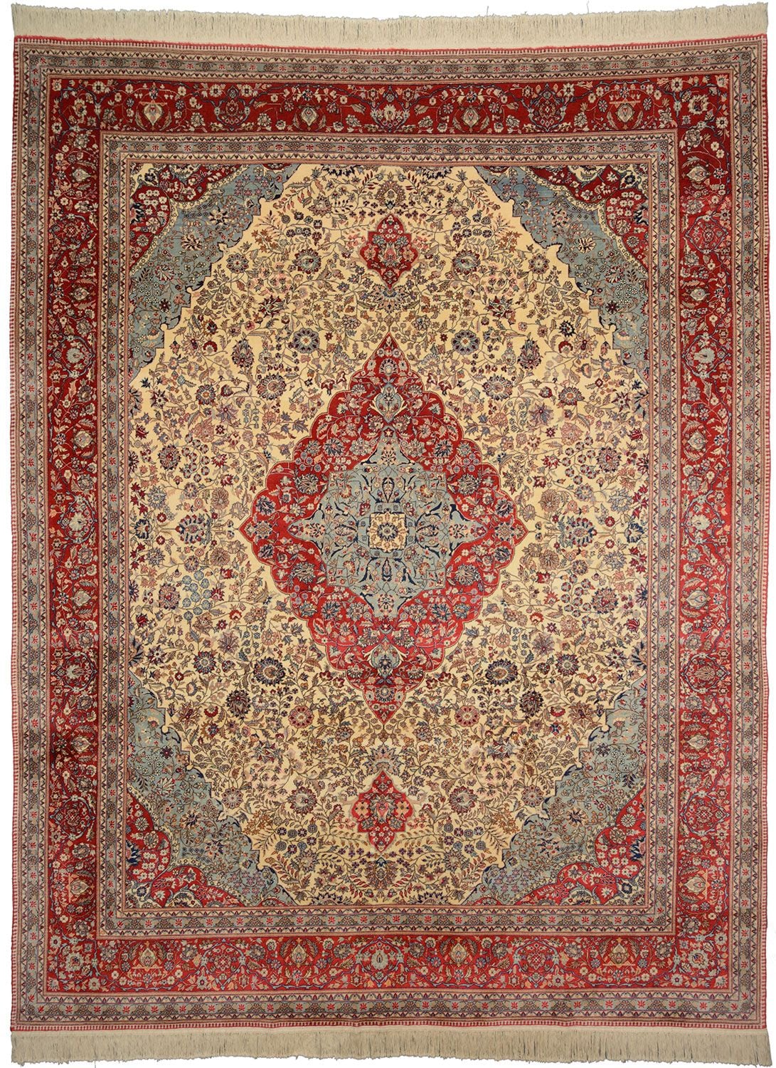 Orientteppich Isfahan 284 x 367 cm Schurwolle handgeknüpft