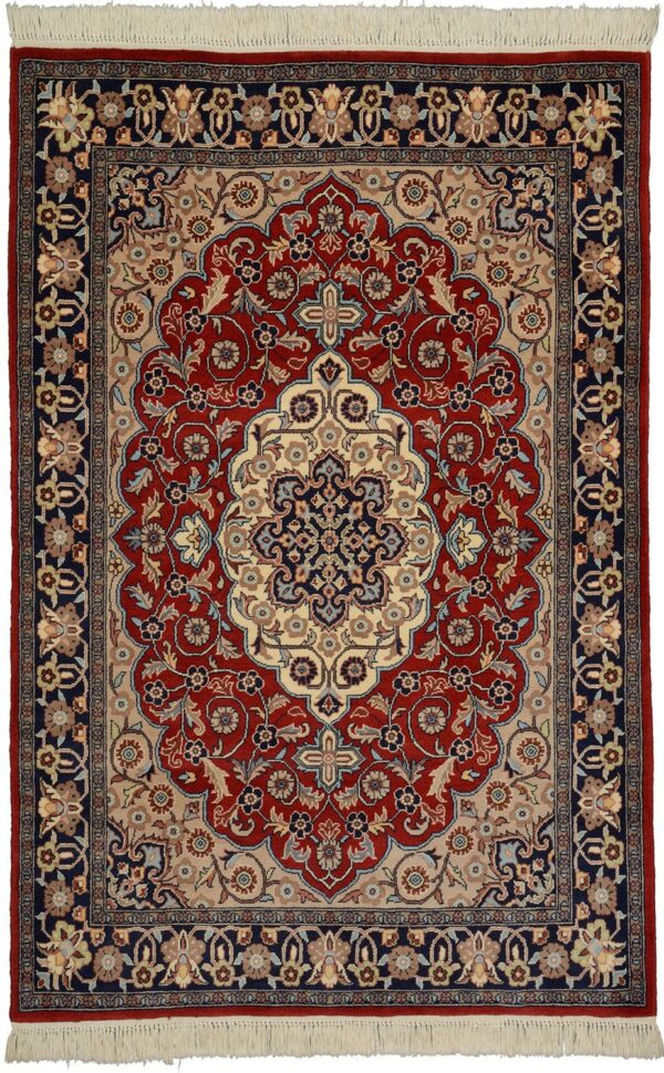 Orientteppich Kirman 123 x 184 cm Schurwolle-Seide handgeknüpft