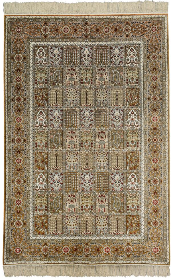 Orientteppich Ghom 123 x 186 cm Seide handgeknüpft exklusiv