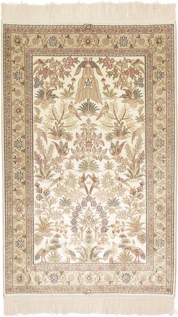 Orientteppich Hereke 80 x 125 cm Seide handgeknüpft