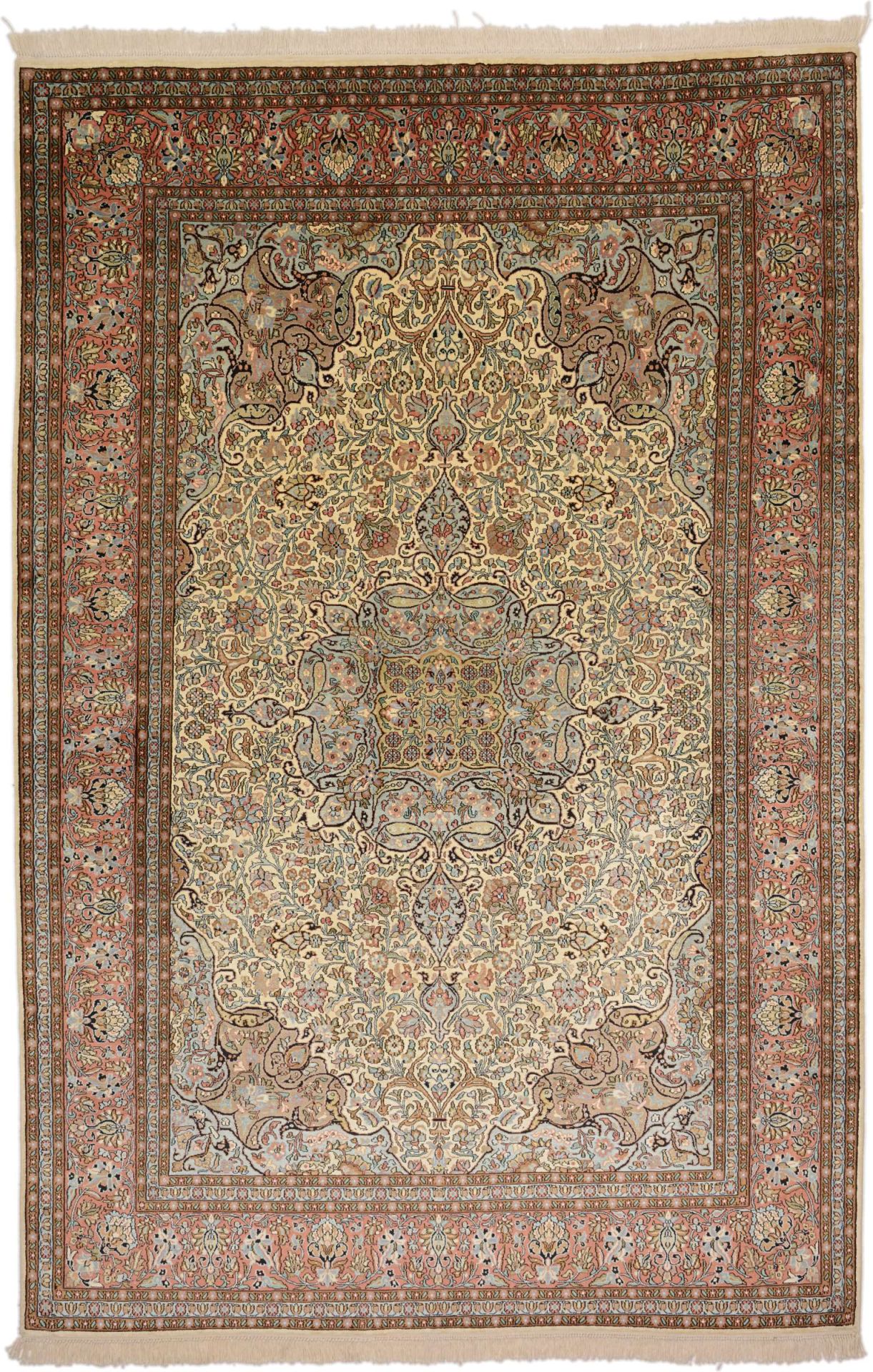 Orientteppich Kashmir 190 x 283 cm Seide handgeknüpft