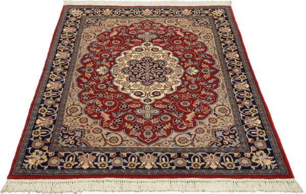 Orientteppich Kirman 123 x 184 cm Schurwolle-Seide handgeknüpft