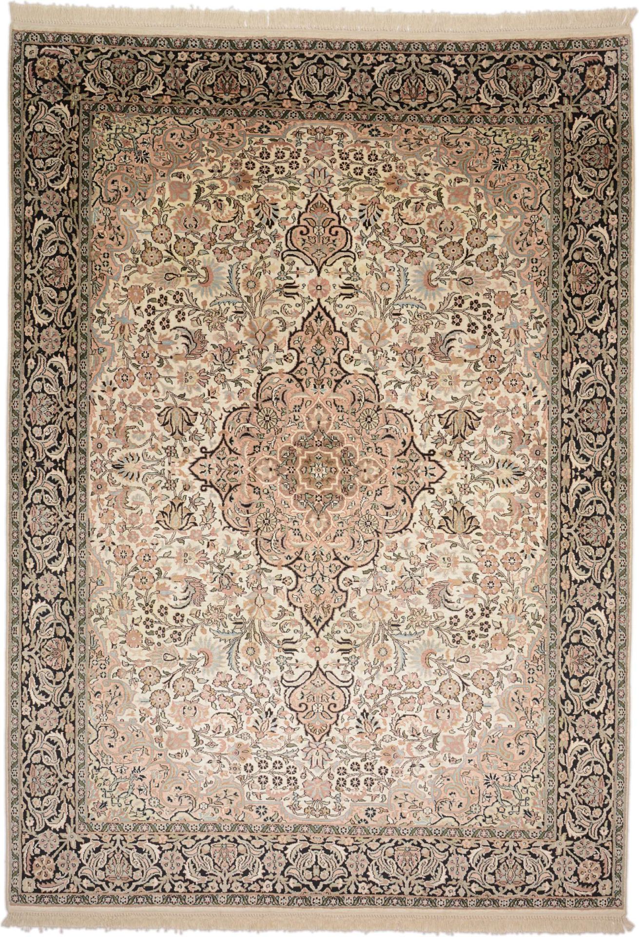 Orientteppich Kashmirseide 188 x 264 cm Seide handgeknüpft
