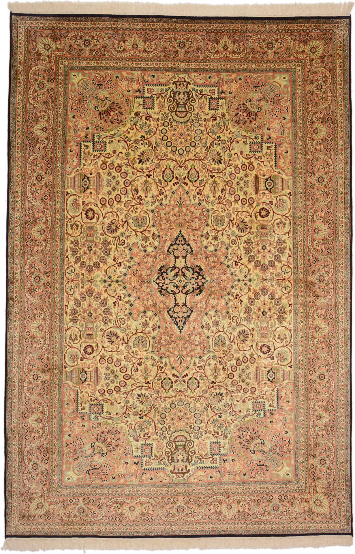 Orientteppich Kashmir 188 x 284 cm Seide handgeknüpft