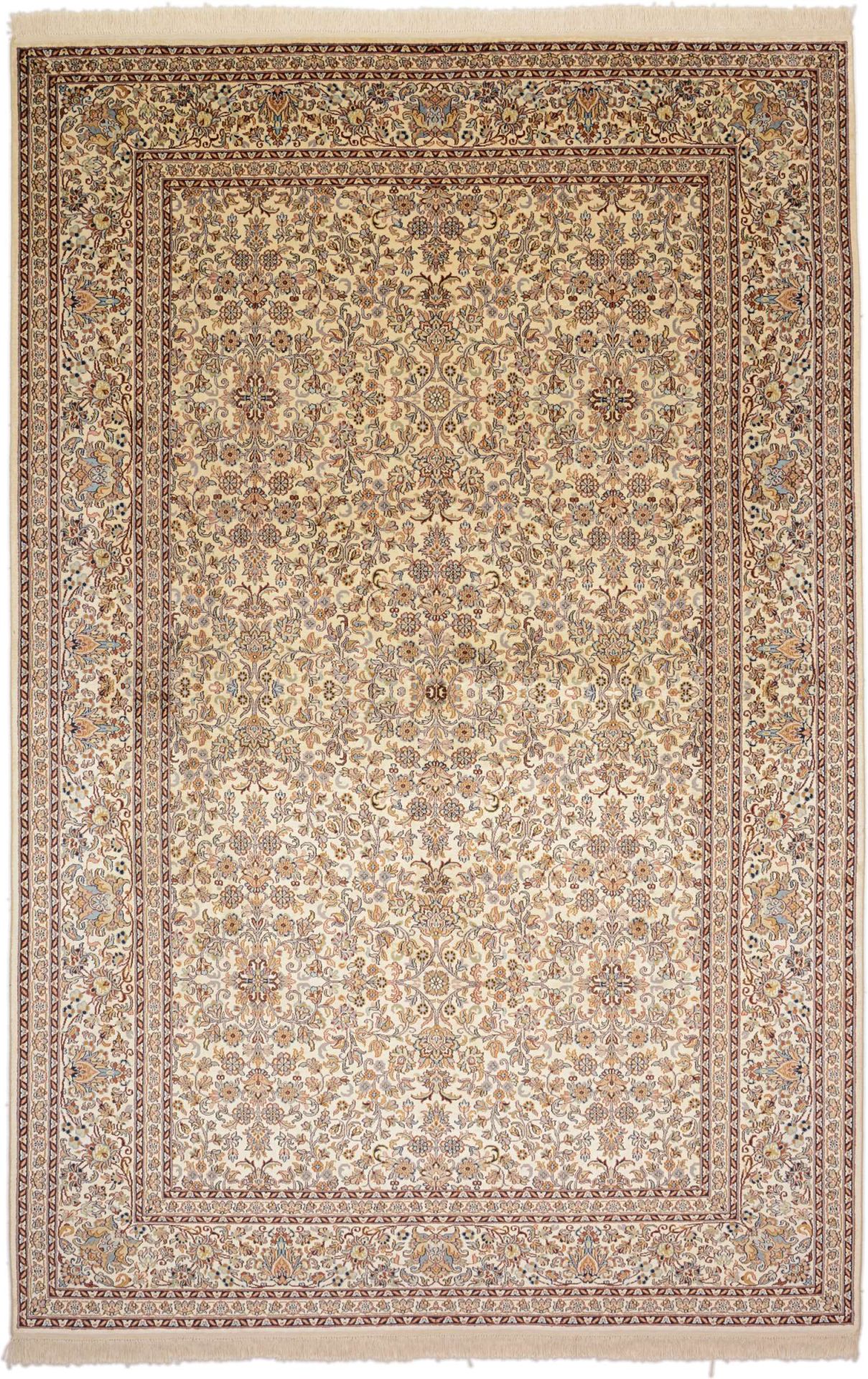 Orientteppich Kashmir 184 x 280 cm Seide-Baumwolle handgeknüpft