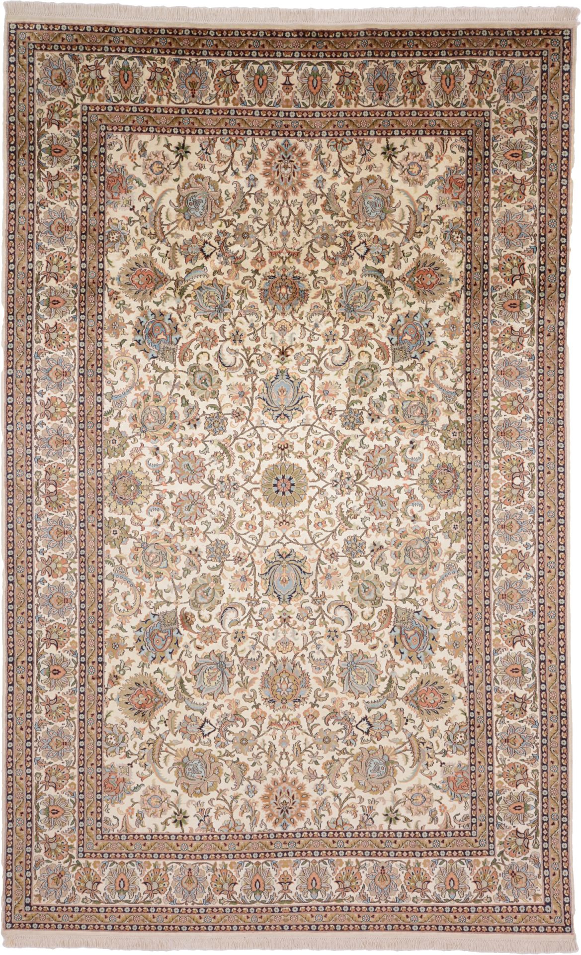 Orientteppich Kashmir 182 x 290 cm Seide handgeknüpft fein