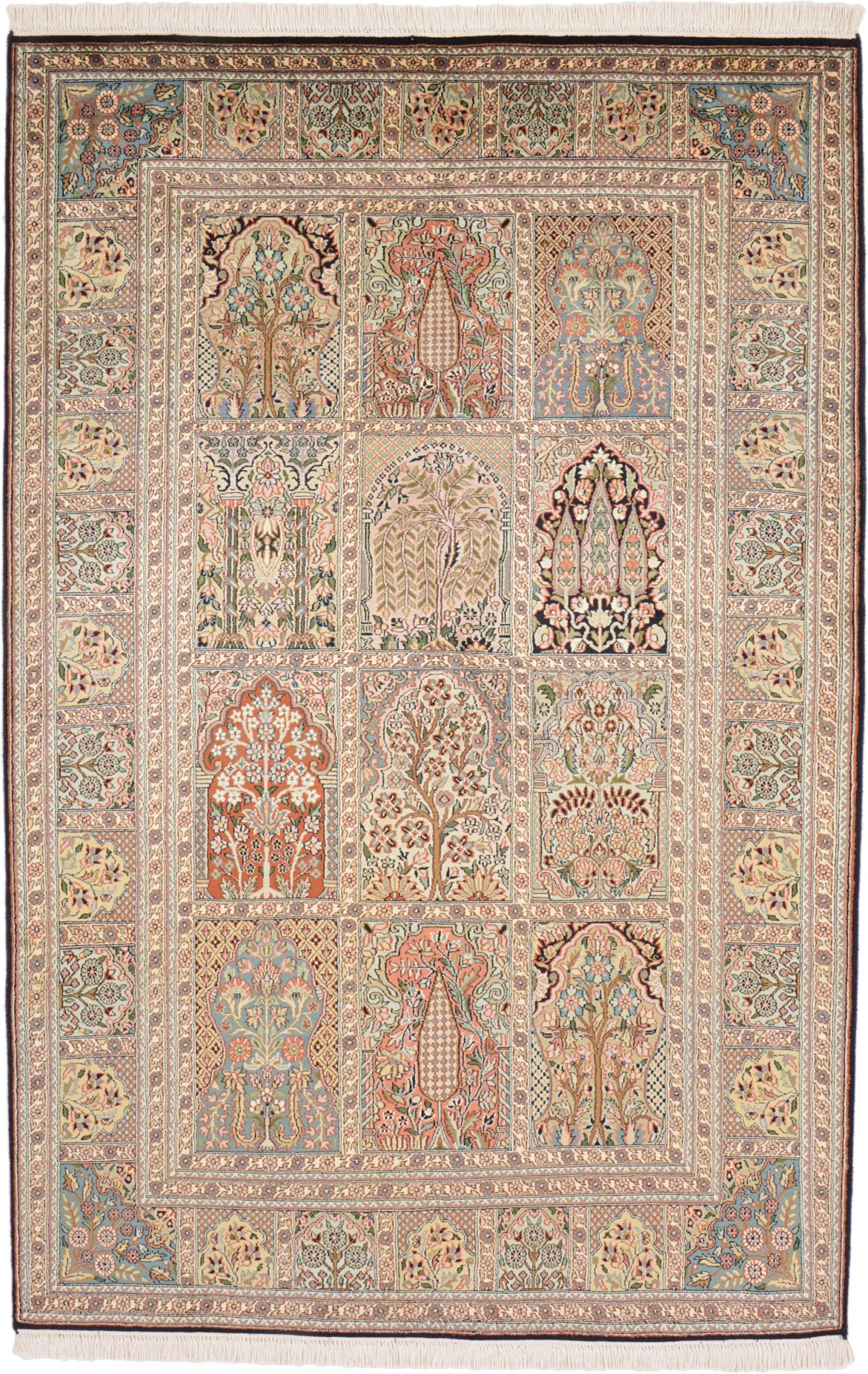 Orientteppich Kashmir 130 x 196 cm Seide handgeknüpft