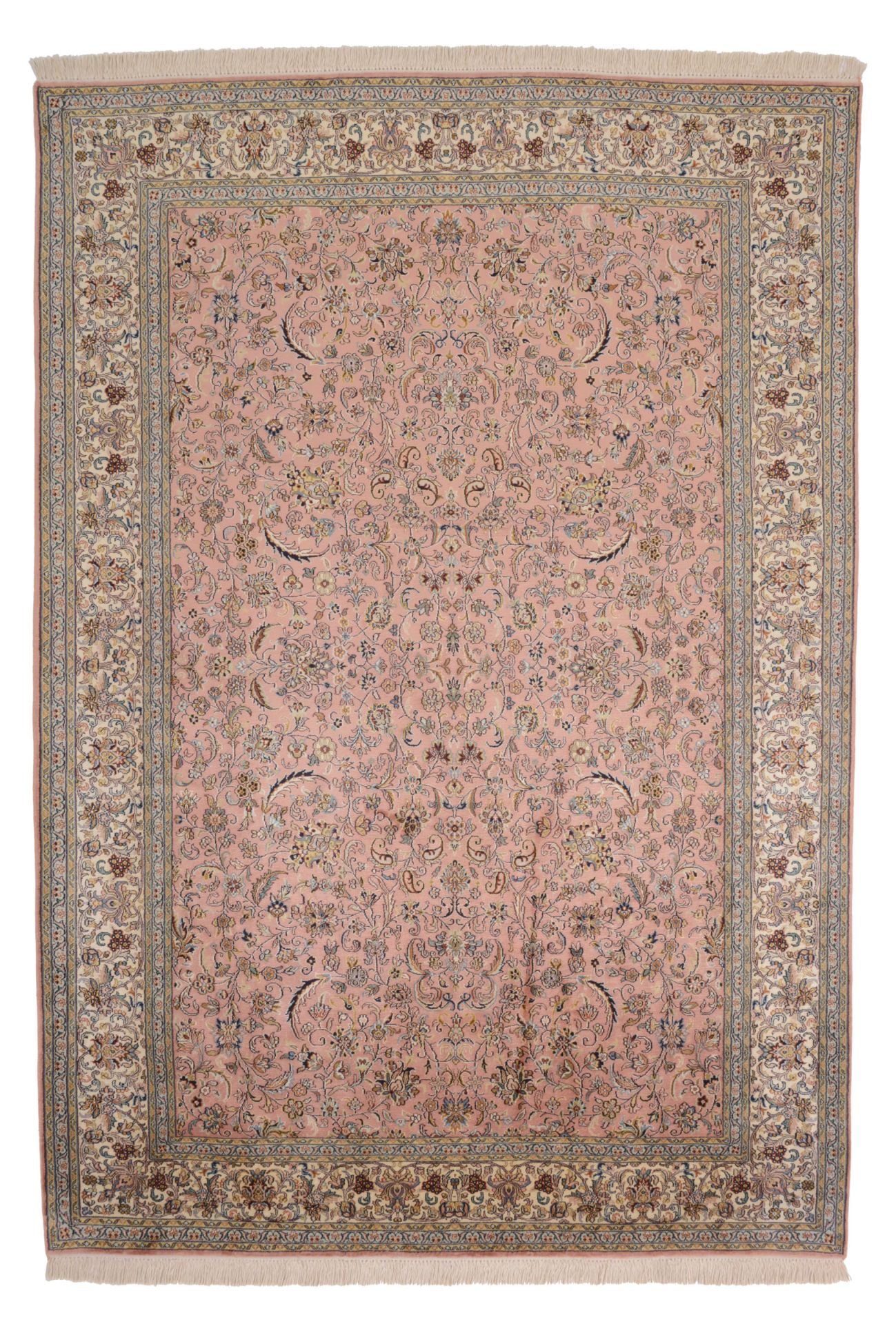 Orientteppich Kaschmir 166 x 243 cm Seide handgeknüpft Pastell