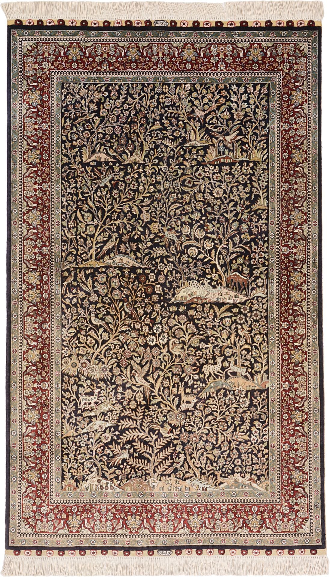 Orientteppich Hereke 91 x 152 cm Seide handgeknüpft