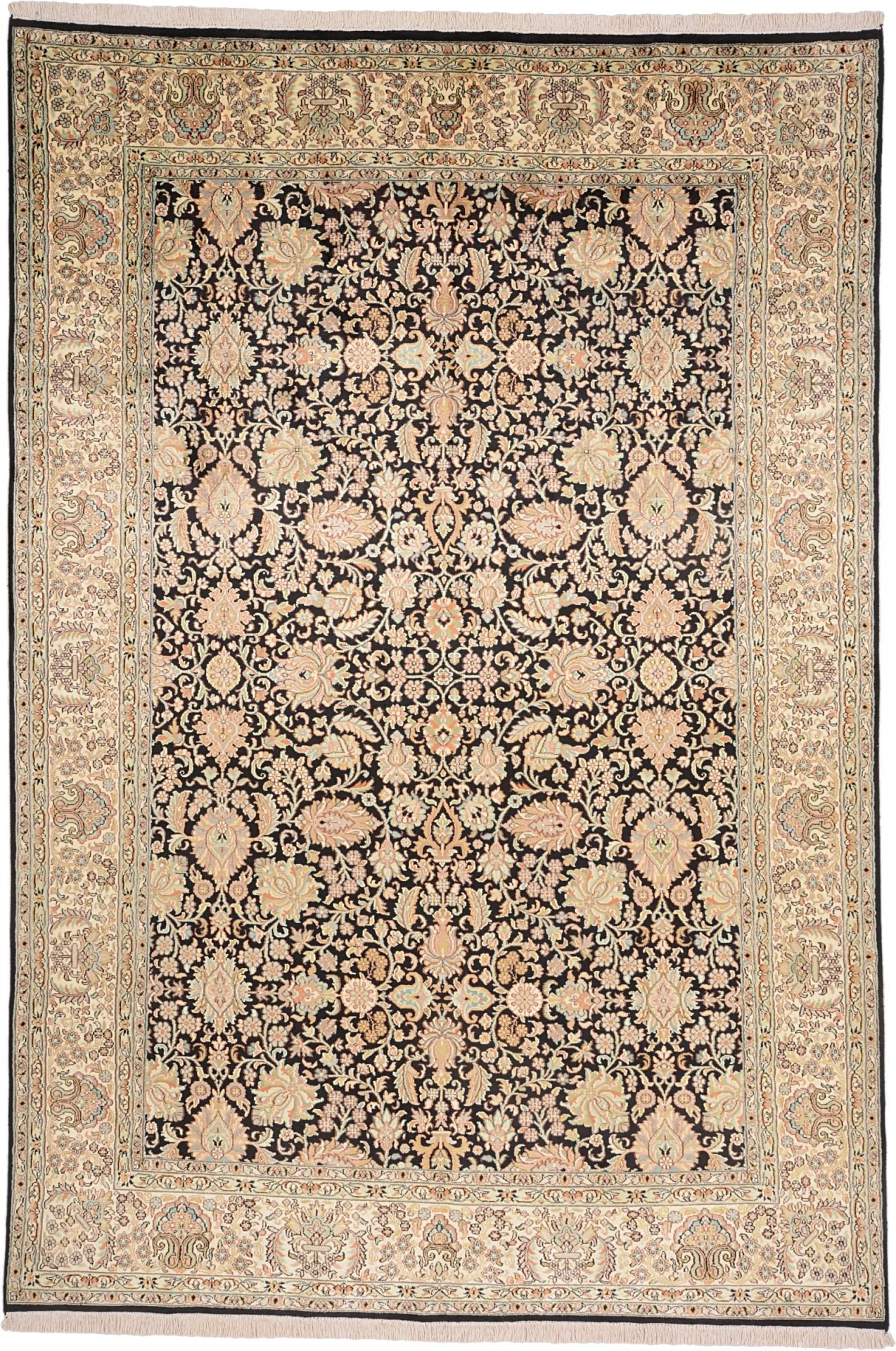 Orientteppich Kashmir 185 x 273 cm Seide handgeknüpft