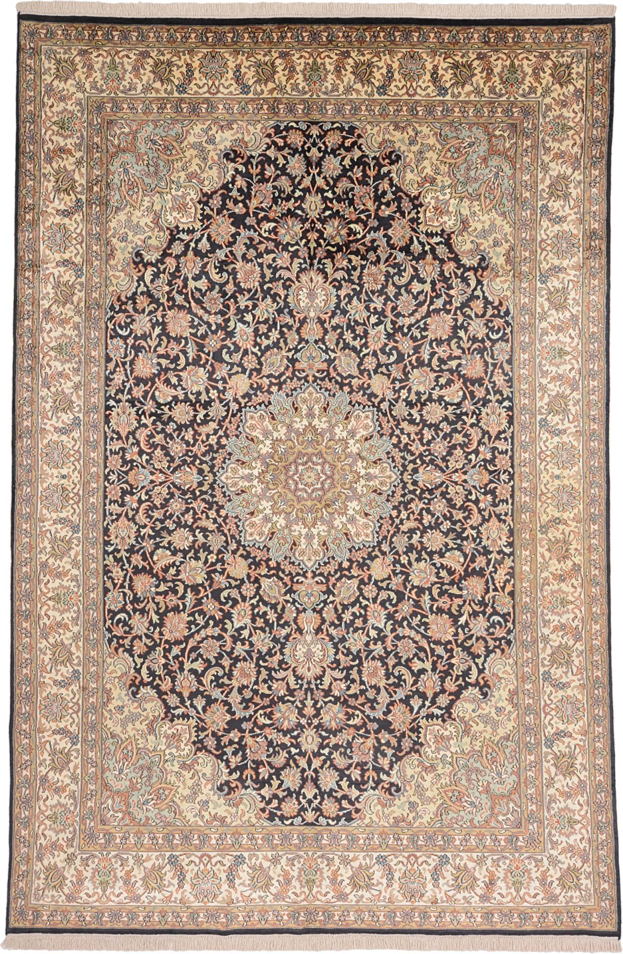 Orientteppich Kaschmir 180 x 275 cm Seide handgeknüpft