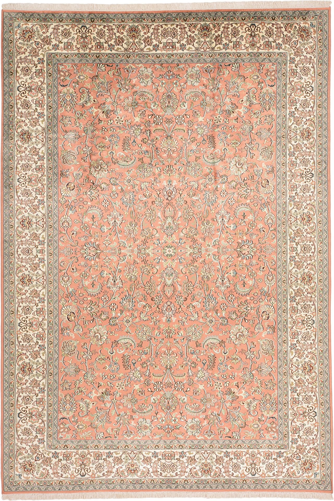 Orientteppich Kashmirseide 190 x 276 cm Seide handgeknüpft