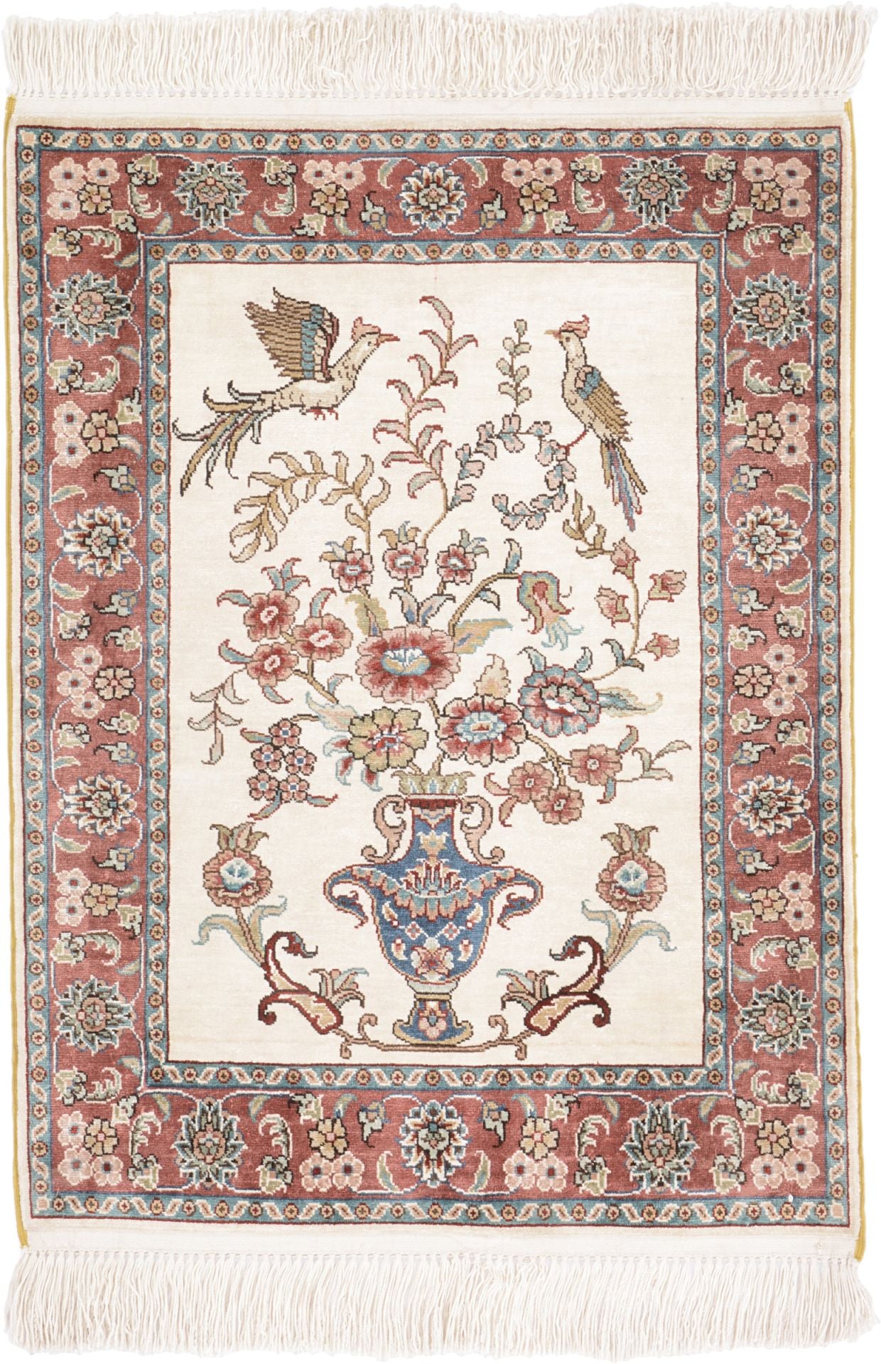 Orientteppich Hereke 46 x 61 cm Seide handgeknüpft