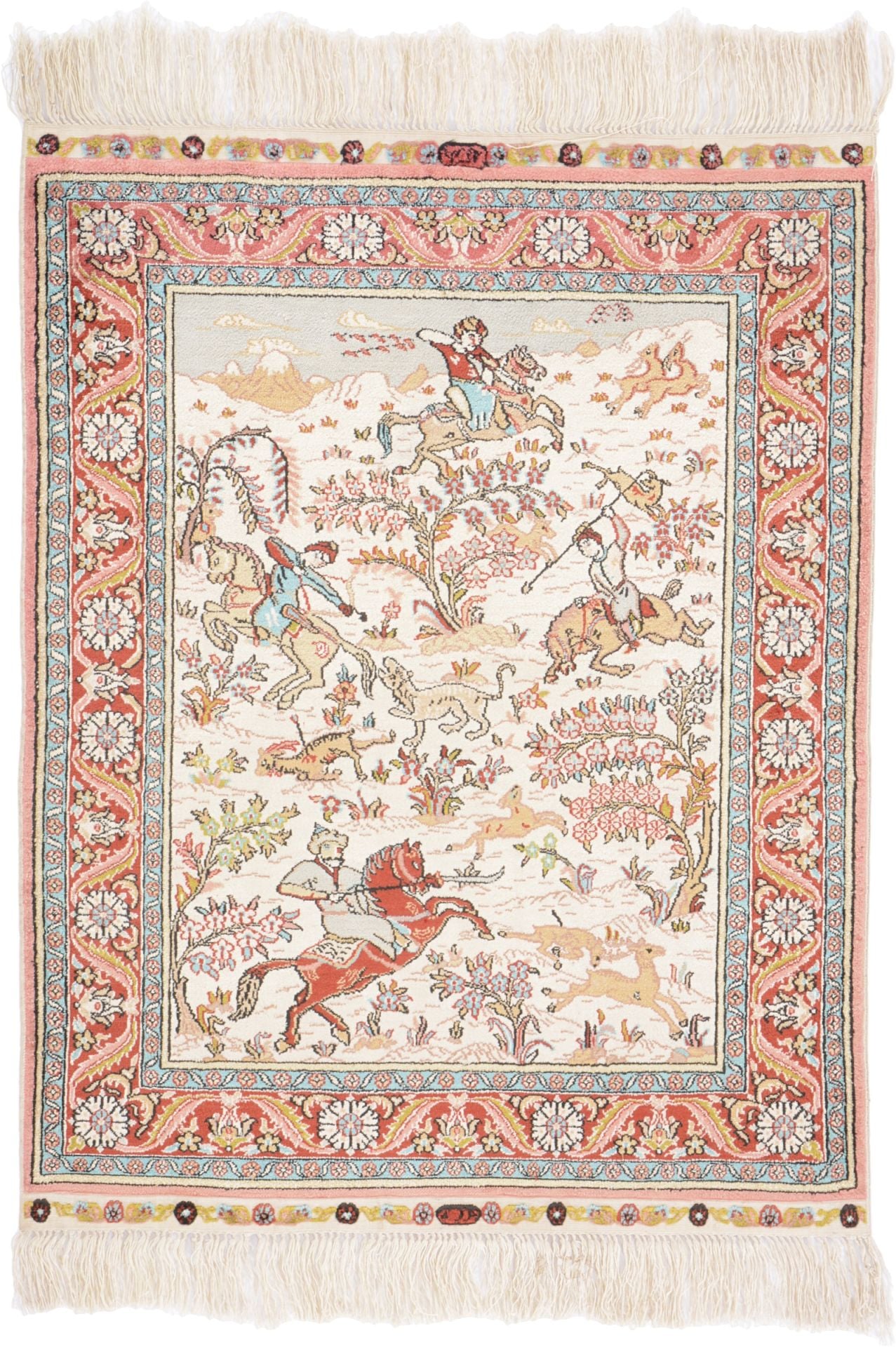Orientteppich Hereke 46 x 61 cm Seide handgeknüpft