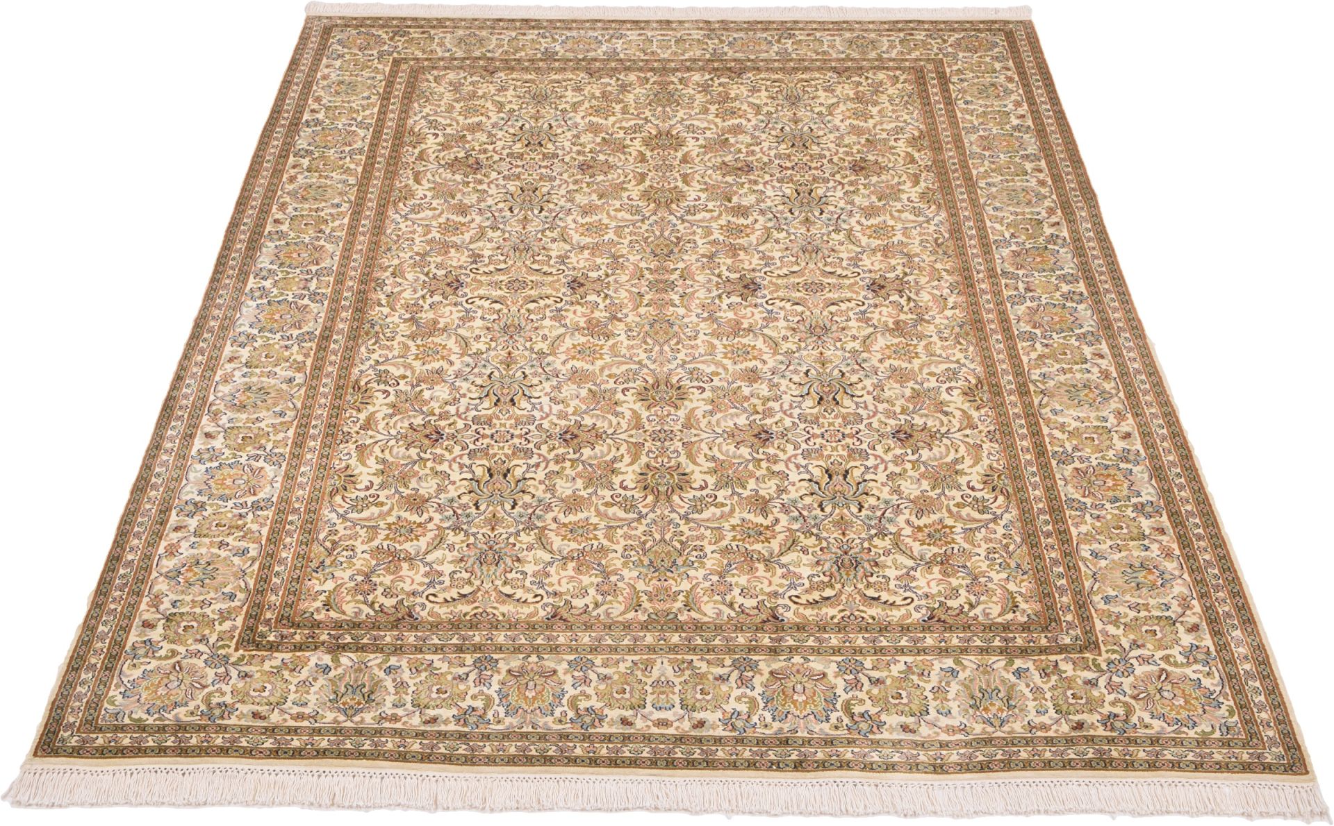 Orientteppich Kashmir 186 x 273 cm Seide handgeknüpft