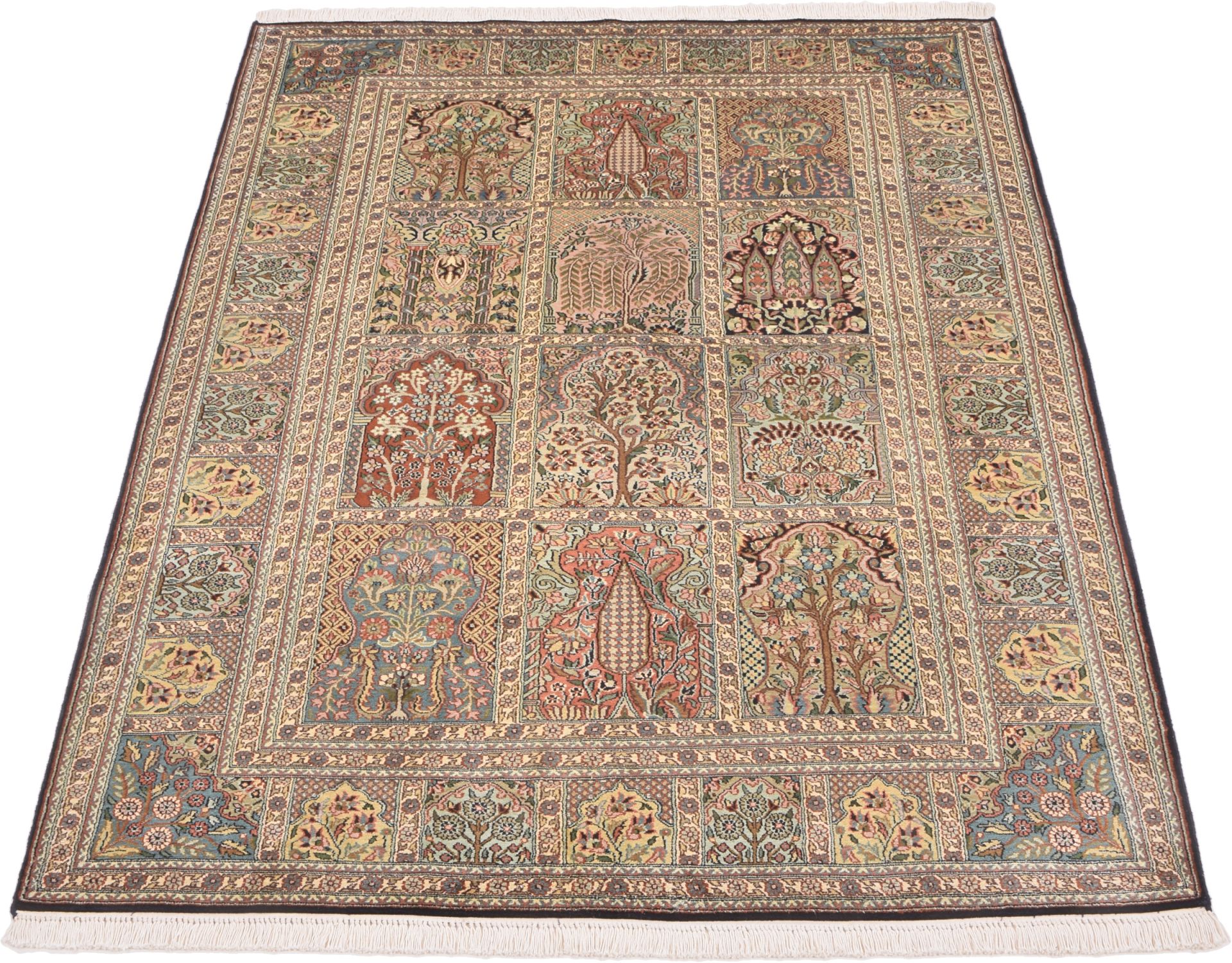 Orientteppich Kashmir 130 x 196 cm Seide handgeknüpft