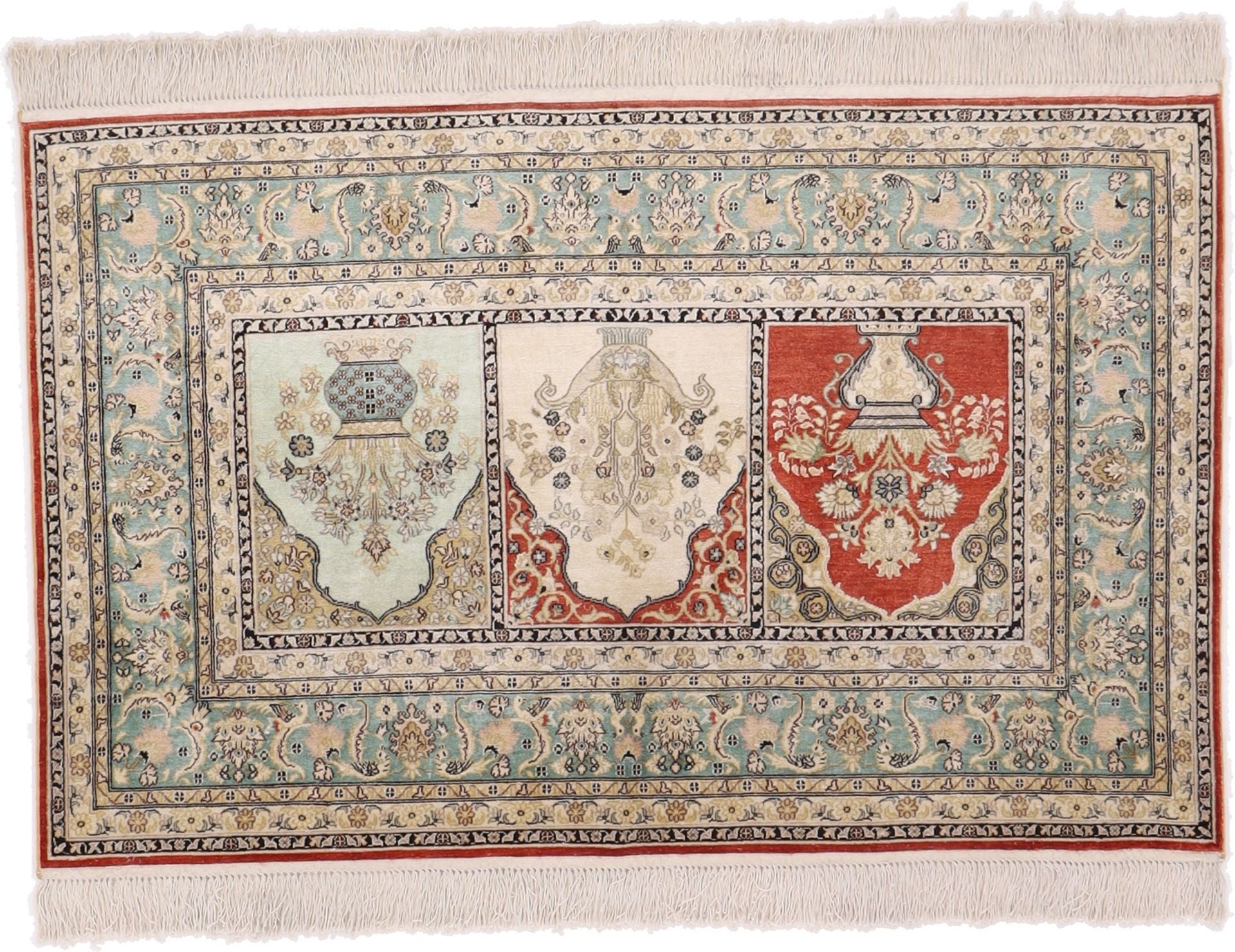 Orientteppich Hereke 78 x 123 cm Seide handgeknüpft