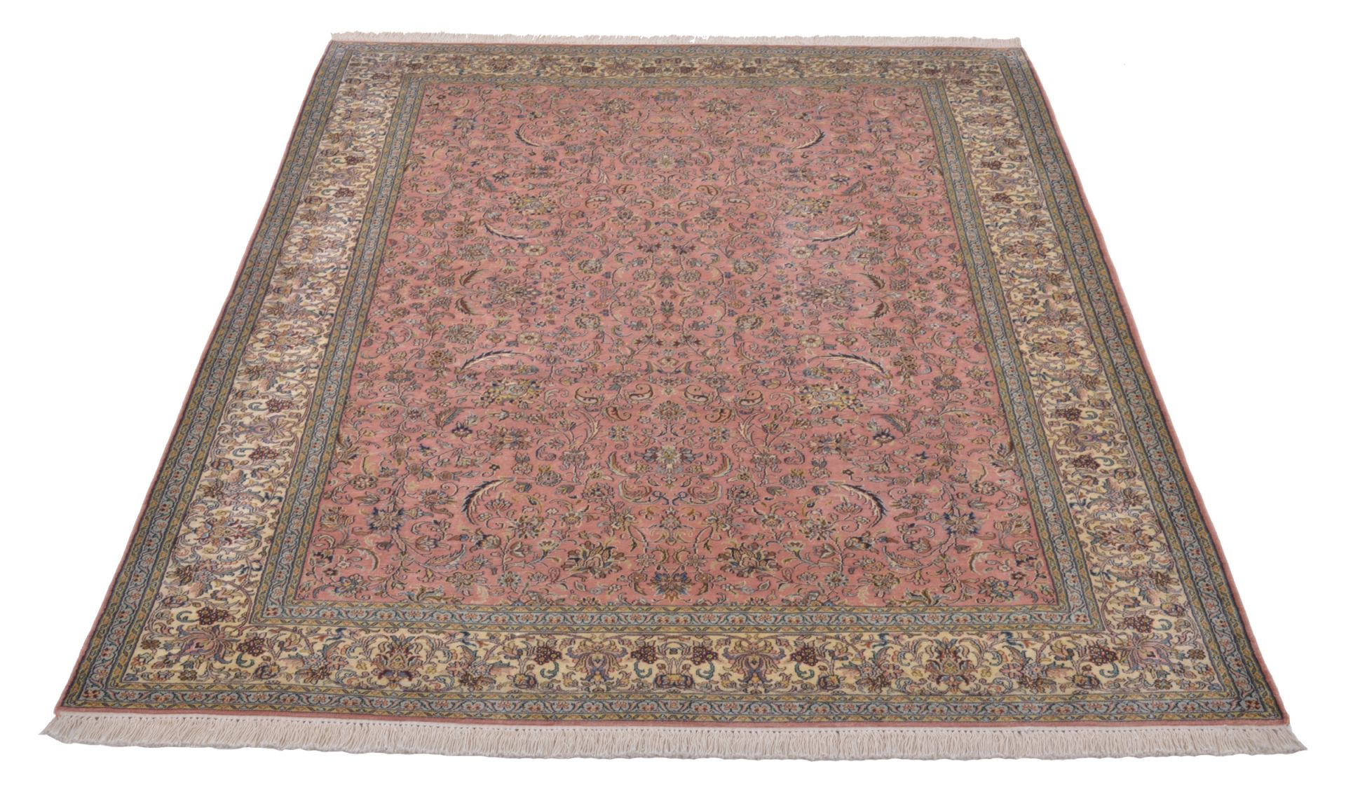 Orientteppich Kaschmir 166 x 243 cm Seide handgeknüpft Pastell