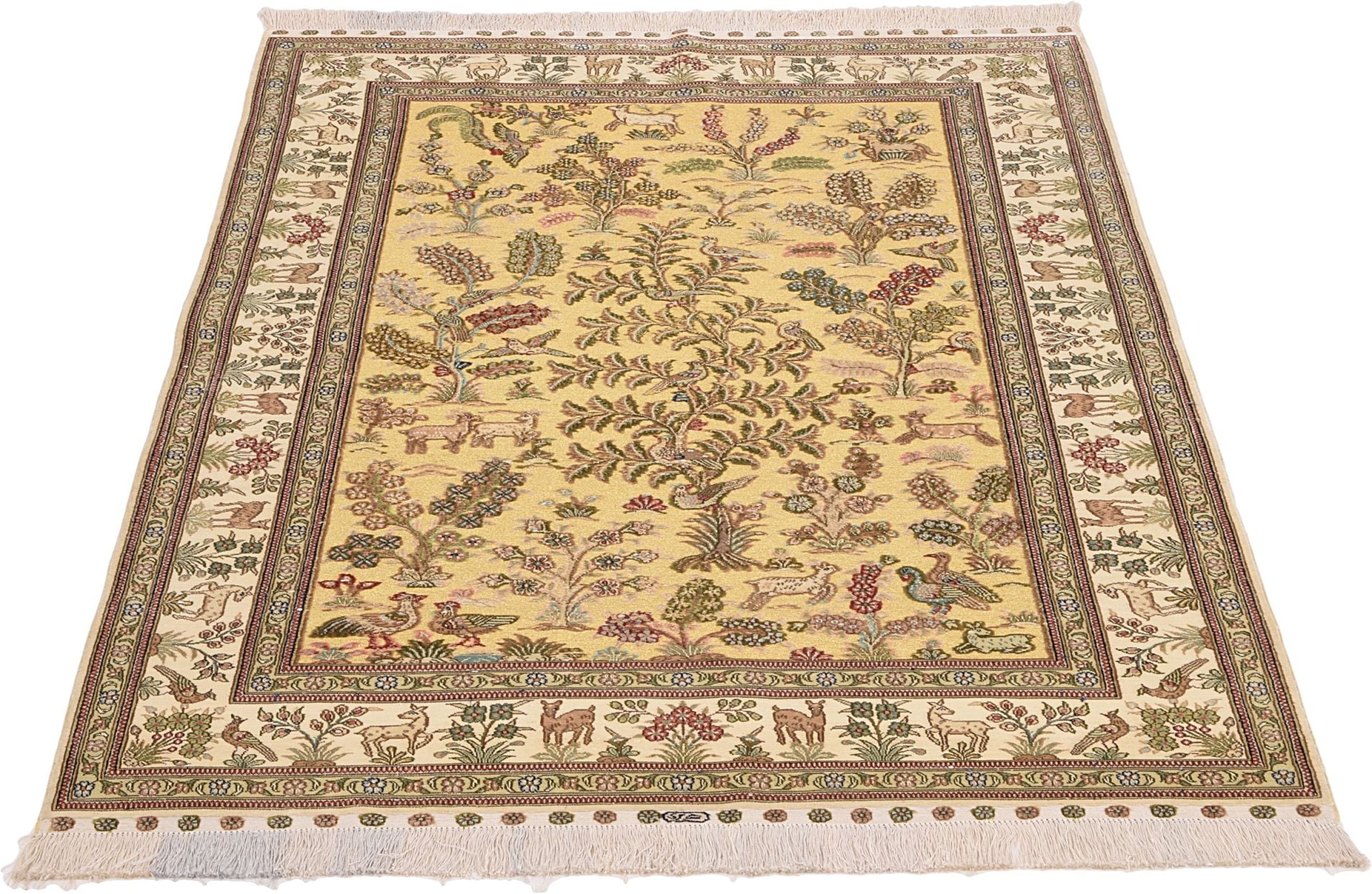 Orientteppich Hereke 126 x 186 cm Seide handgeknüpft