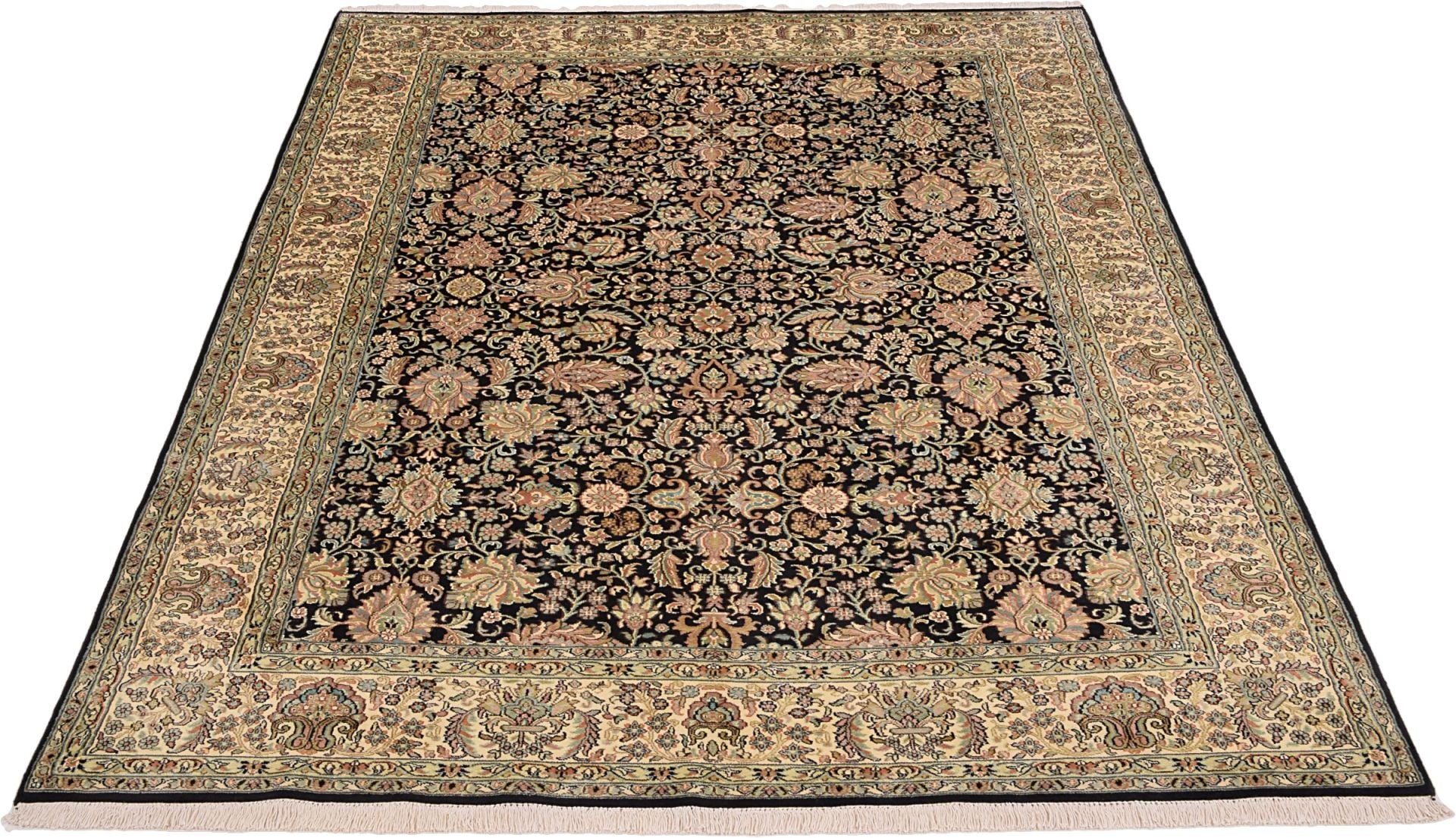 Orientteppich Kashmir 185 x 273 cm Seide handgeknüpft