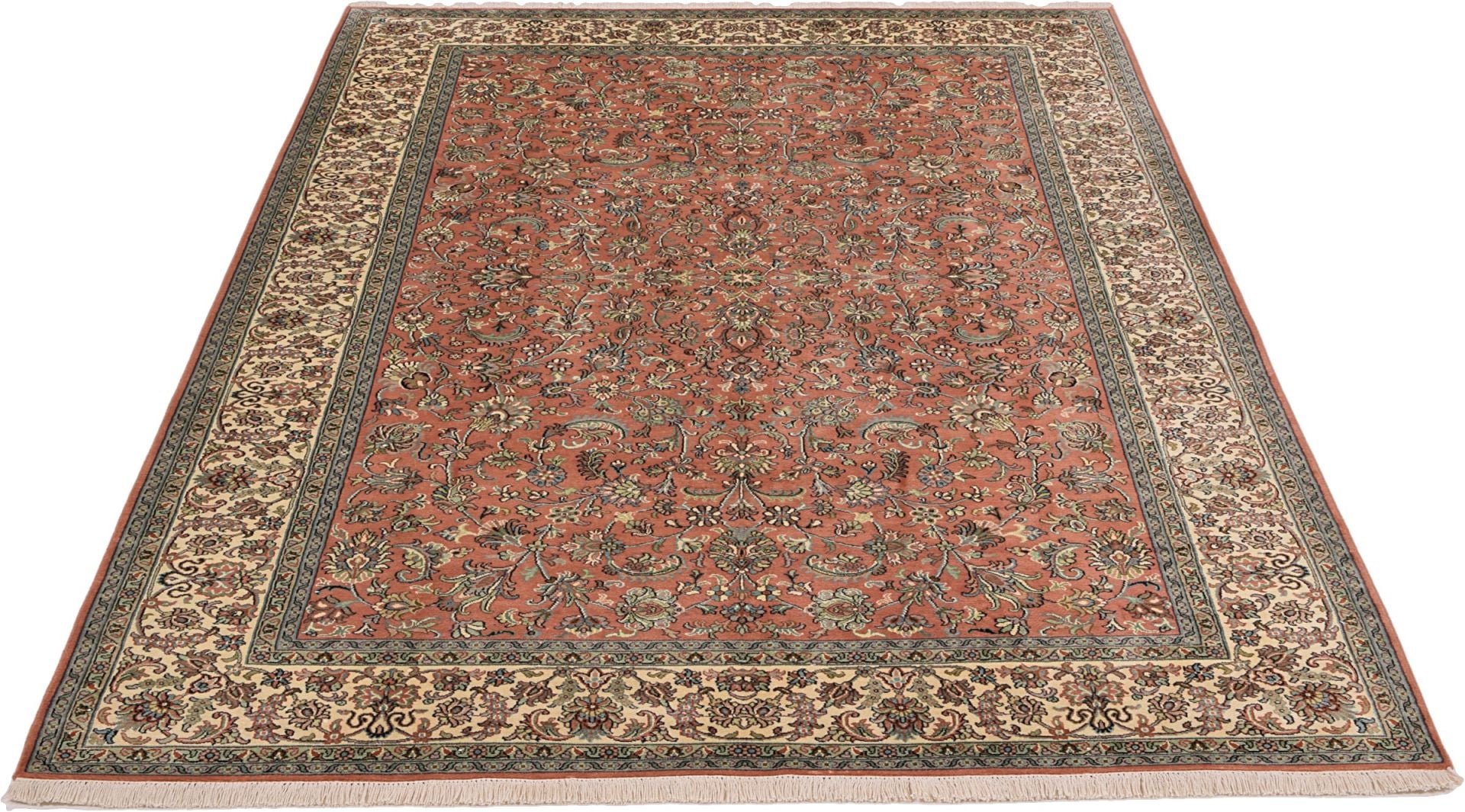 Orientteppich Kashmirseide 190 x 276 cm Seide handgeknüpft