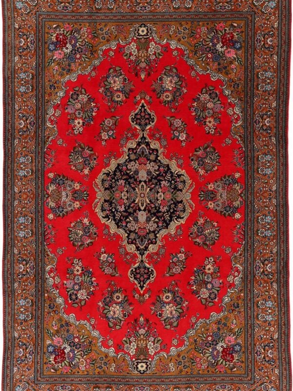 Orientteppich Hartberg 8230 – Professioneller Fachexperte & Sofortzahlung – Handgeknüpfter Orientteppich Perserteppich Ghom 218 x 335 cm Schurwolle und Seide handgeknüpft