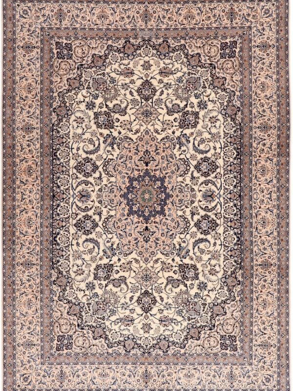 Orientteppich Feldkirch 6800 – Professioneller Fachexperte & Sofortzahlung – Handgeknüpfter Orientteppich Perserteppich Nain 224 x 317 cm Schurwolle-Seide handgeknüpft „Habibian“ signiert