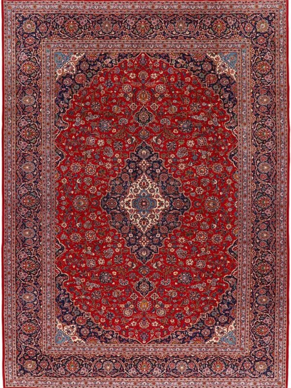 Orientteppich Oberwart 7400 – Professioneller Fachexperte & Sofortzahlung – Handgeknüpfter Orientteppich Perserteppich Kashan 312 x 428 cm Schurwolle handgeknüpft
