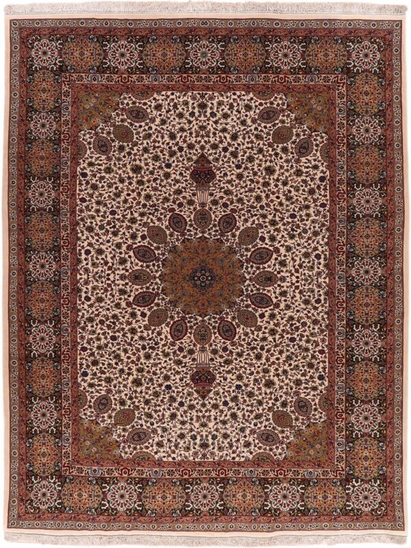 Orientteppich Amstetten 3300 – Professioneller Fachexperte & Sofortzahlung – Handgeknüpfter Orientteppich Perserteppich Täbriz 297 x 388 cm Schurwolle-Seide handgeknüpft
