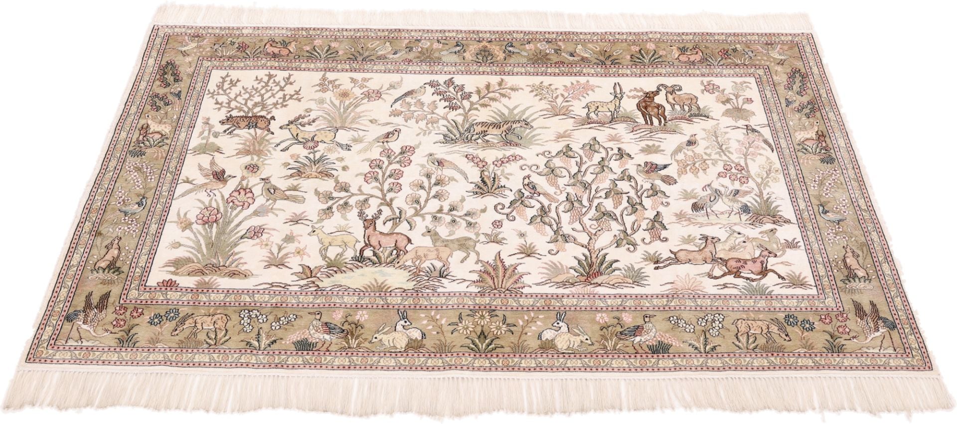 Orientteppich Hereke 122 x 183 cm Seide handgeknüpft