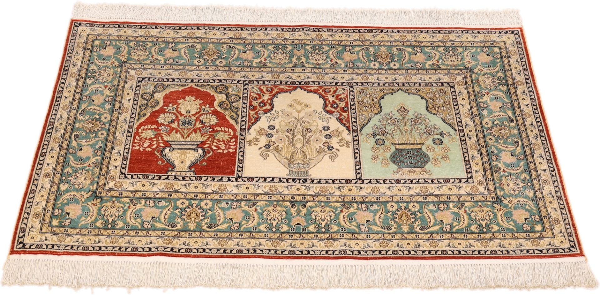 Orientteppich Hereke 78 x 123 cm Seide handgeknüpft