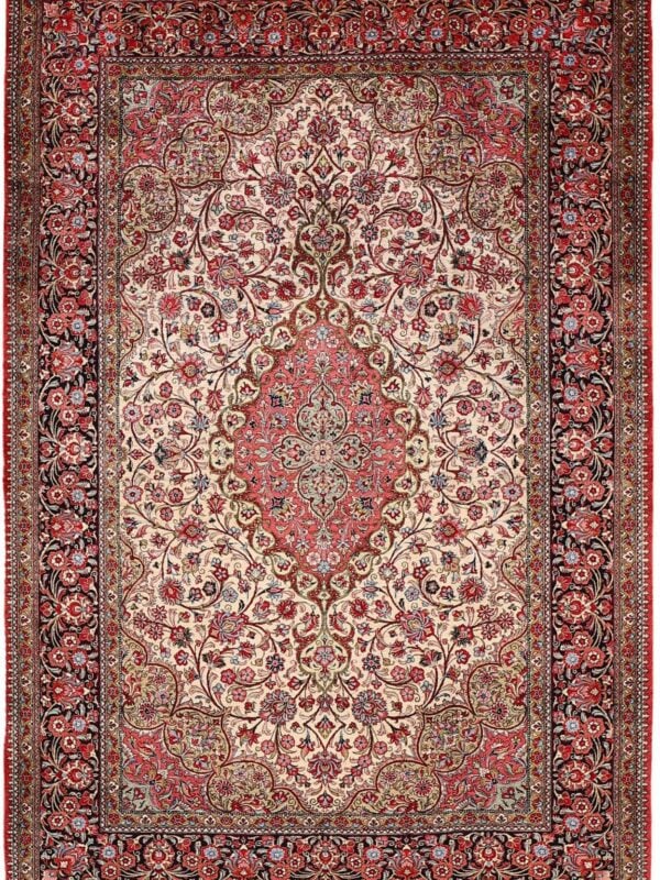 Orientteppich Schwaz 6130 – Professioneller Fachexperte & Sofortzahlung – Handgeknüpfter Orientteppich Perserteppich Ghom 136 x 204 cm Seide handgeknüpft