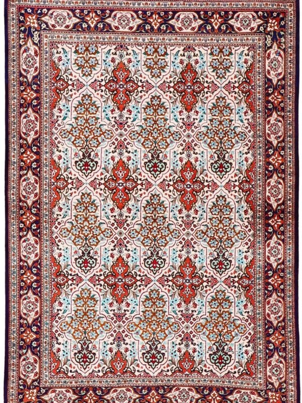 Orientteppich Schwaz 6130 – Professioneller Fachexperte & Sofortzahlung – Handgeknüpfter Orientteppich Perserteppich Ghom 104 x 149 cm Seide handgeknüpft