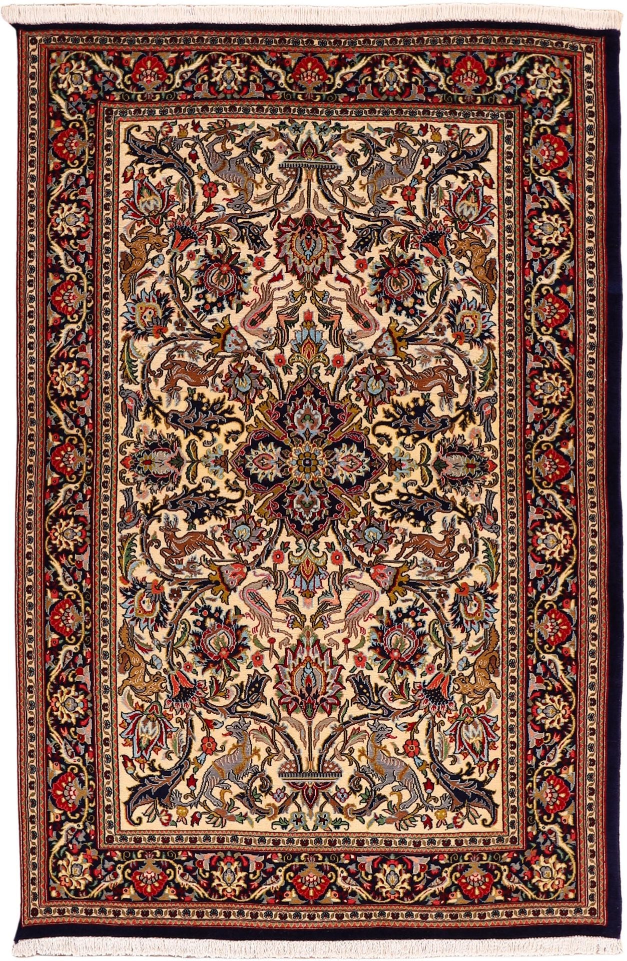 Perserteppich Ghom 135 x 219 cm Schurwolle Seide handgeknüpft