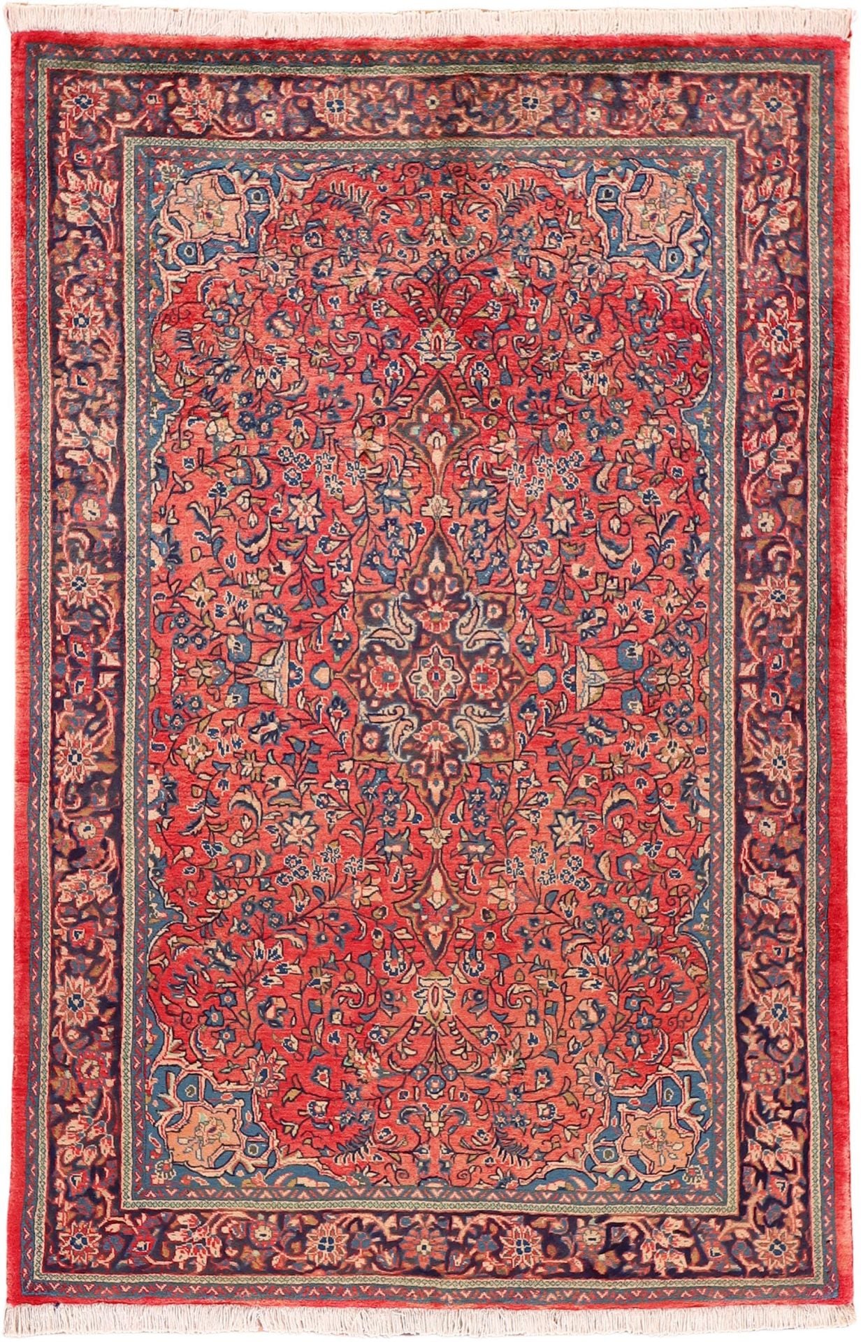 Perserteppich Sarough 125 x 195 cm Schurwolle handgeknüpft