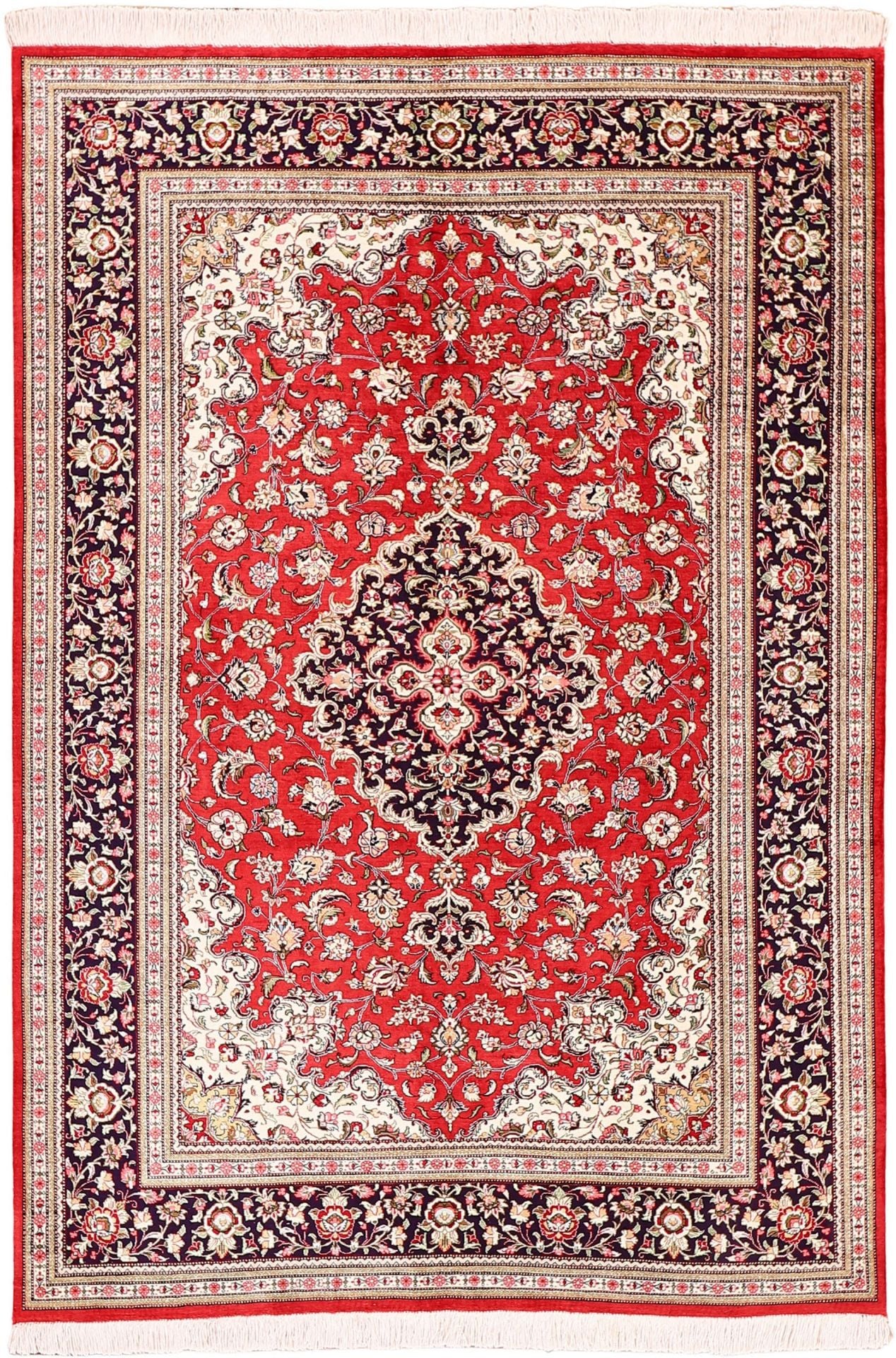 Perserteppich Ghom 140 x 218 cm Seide handgeknüpft
