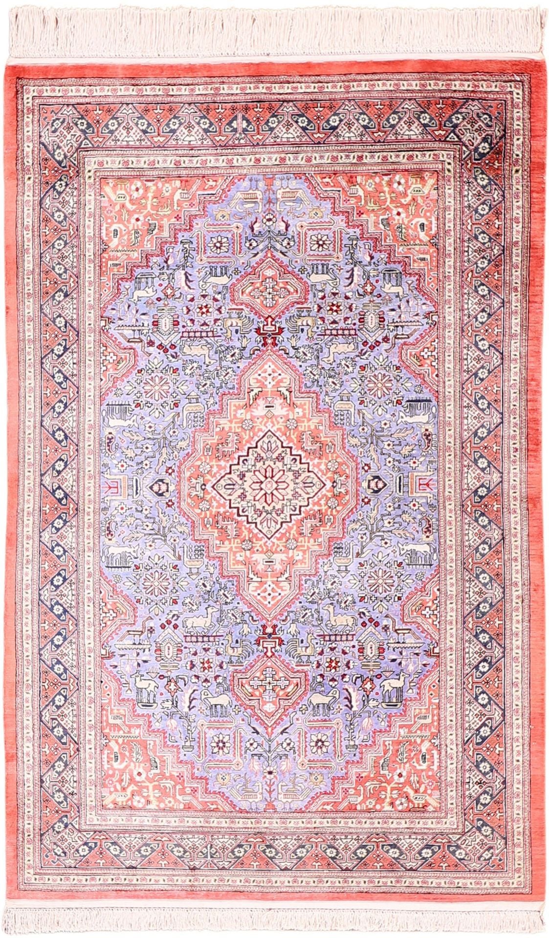 Perserteppich Ghom 100 x 154 cm Seide handgeknüpft