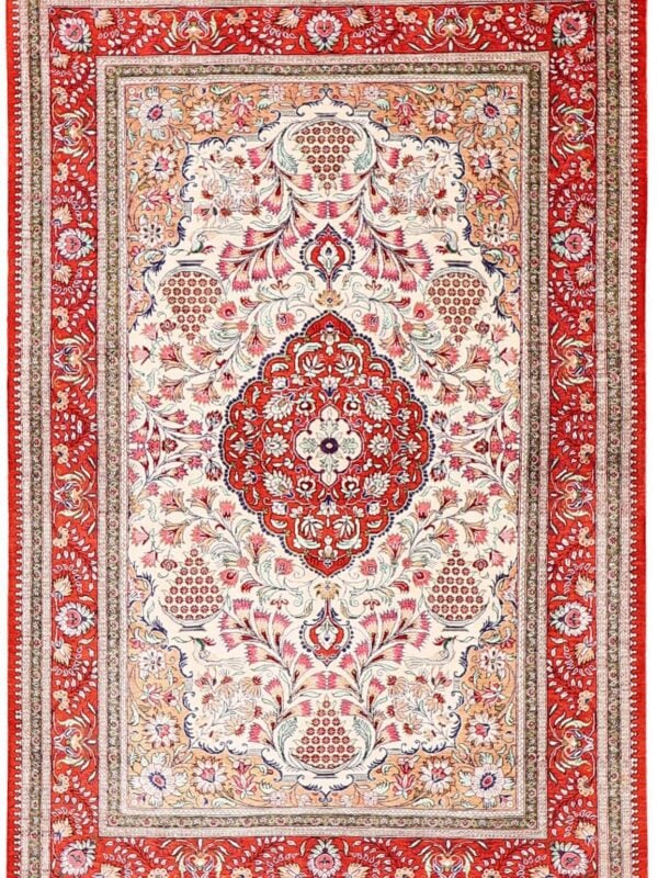Orientteppich Voitsberg 8570 – Professioneller Fachexperte & Sofortzahlung – Handgeknüpfter Orientteppich Perserteppich Ghom 100 x 151 cm Seide handgeknüpft
