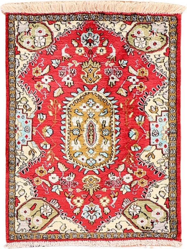 Orientteppich Wels 4600 – Professioneller Fachexperte & Sofortzahlung – Handgeknüpfter Orientteppich Perserteppich Ghom 56 x 75 cm Seide handgeknüpft exklusiv