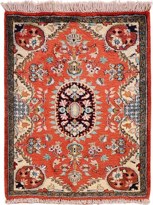 Teppich Ankauf Perg 4320 – Professioneller Fachexperte & Sofortzahlung – Handgeknüpfter Orientteppich Perserteppich Ghom 58 x 75 cm Seide handgeknüpft exklusiv