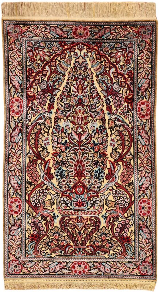 Perserteppich Ghom 77 x 133 cm Seide handgeknüpft
